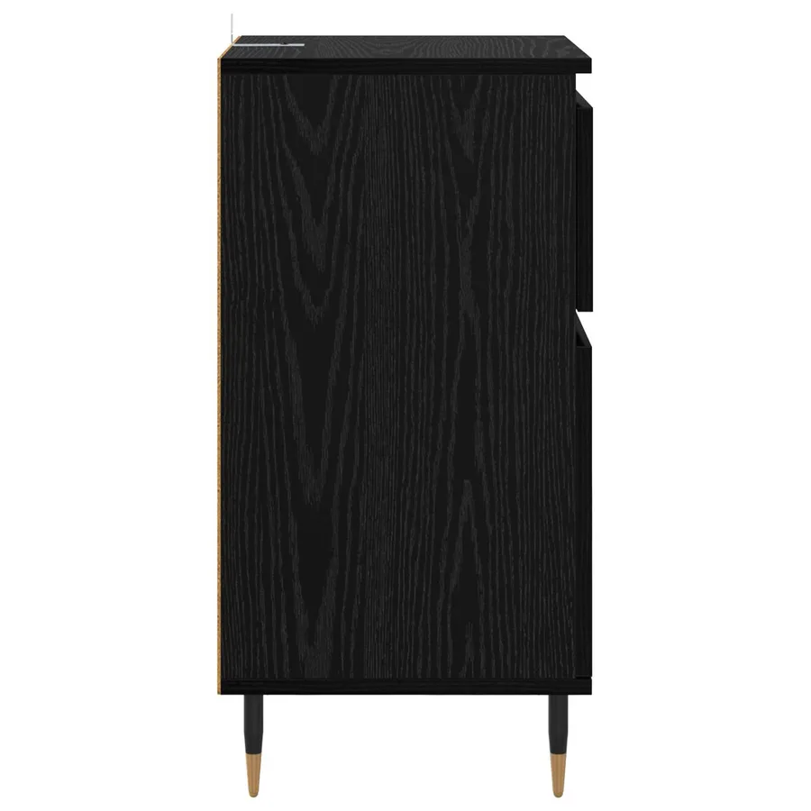Buffet Chêne noir 40 x 35 x 70 cm Bois d'ingénierie et fer - 7