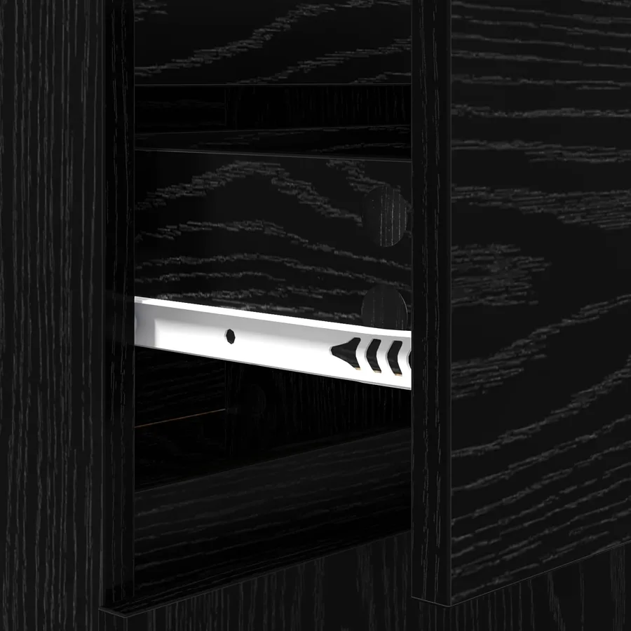 Buffet Chêne noir 40 x 35 x 70 cm Bois d'ingénierie et fer - 8