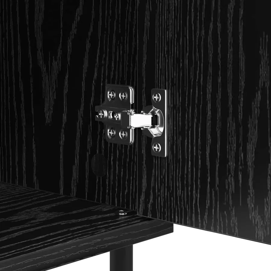 Buffet Chêne noir 40 x 35 x 70 cm Bois d'ingénierie et fer - 9