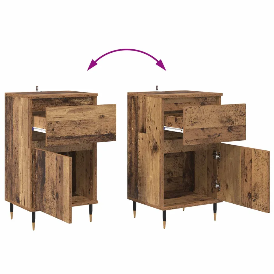 Buffet Bois Ancien 40 x 35 x 70 cm Bois d'ingénierie et fer - 12