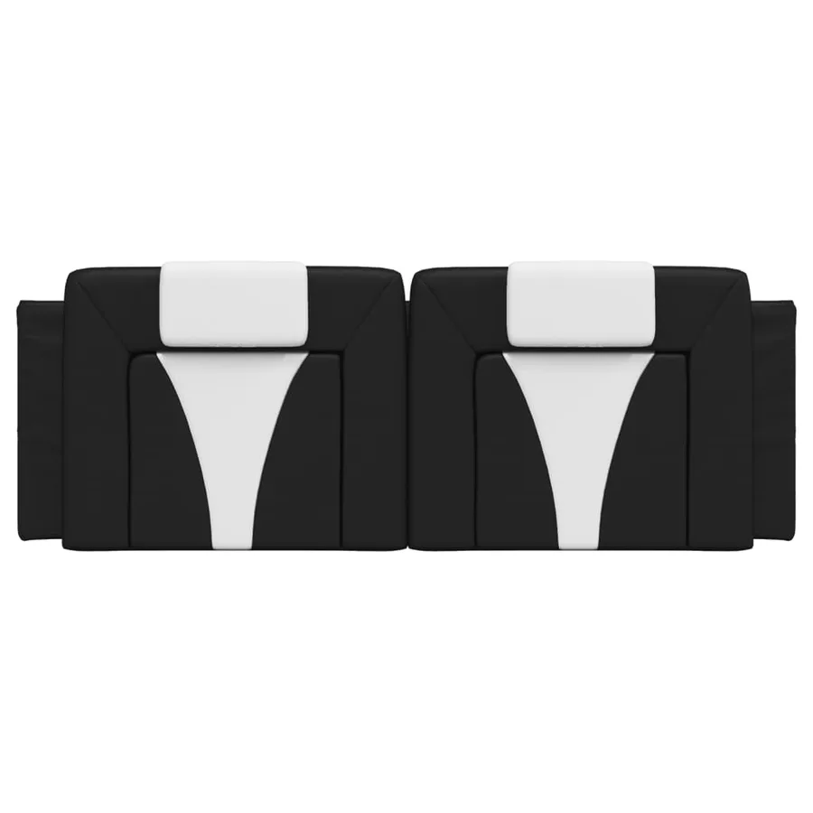 Coussin de tête de lit Viana noir et blanc 152 cm similicuir - 5