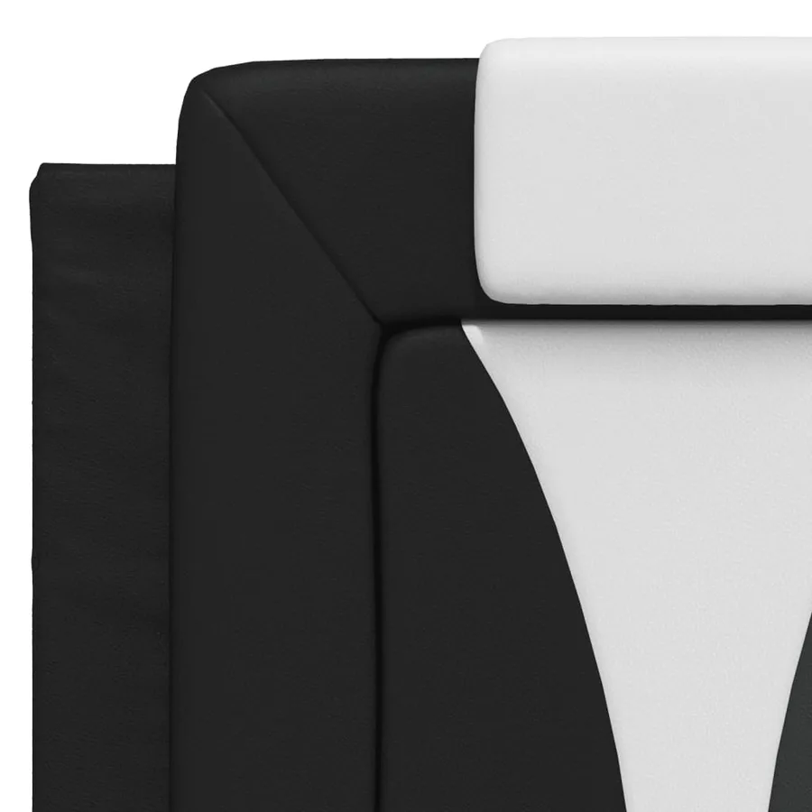 Coussin de tête de lit Viana noir et blanc 152 cm similicuir - 8