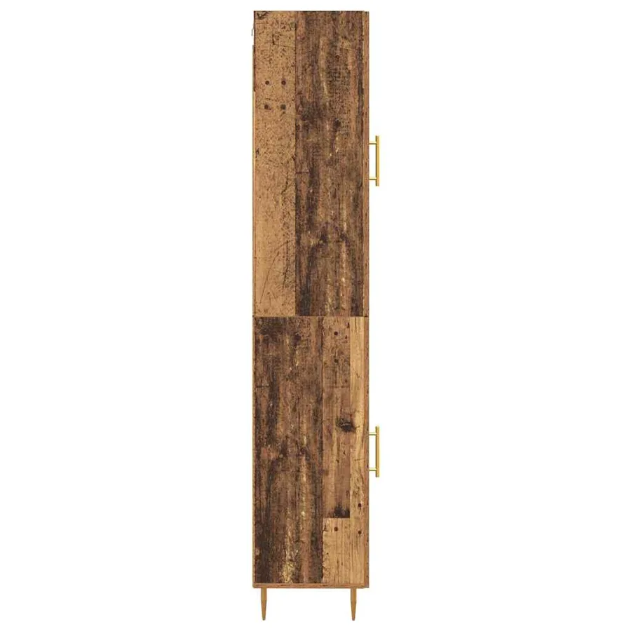 Haut Armoire 2 pcs Bois Ancien Bois d'ingénierie - 9