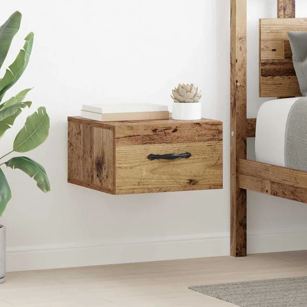 Cabinet de chevet avec tiroir 2 pcs Bois ancien 35 x 35 x 20 cm