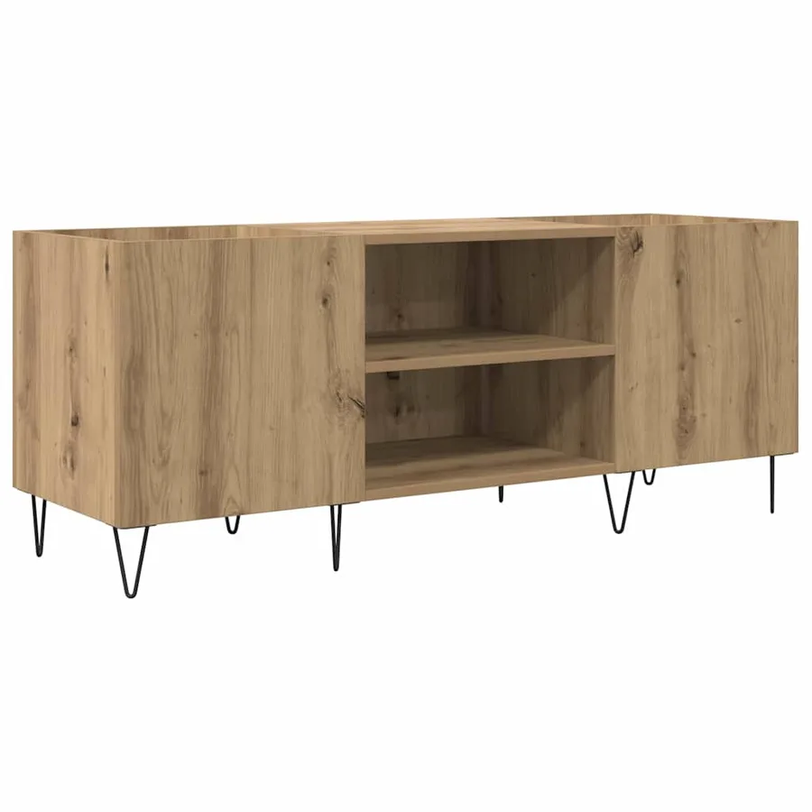 Meuble à vinyles Chêne artisanal 121 x 38 x 48 cm - 2