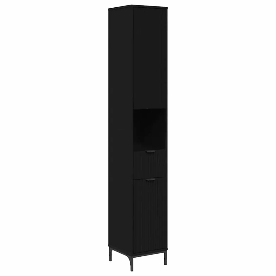 Cabinet de salle de bain Noir 31,5 x 33 x 190 cm - 2