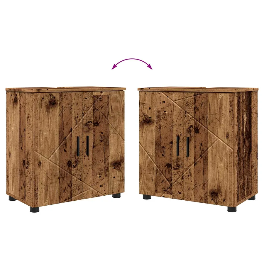 Cabinet de salle de bain avec porte Bois Ancien 61 x 35 x 64 cm - 12
