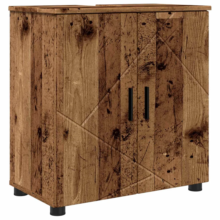 Cabinet de salle de bain avec porte Bois Ancien 61 x 35 x 64 cm - 2