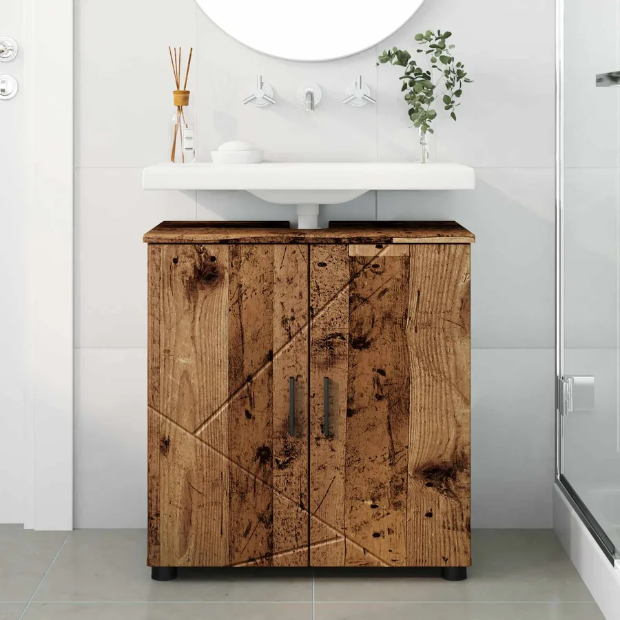 Cabinet de salle de bain avec porte Bois Ancien 61 x 35 x 64 cm - 4