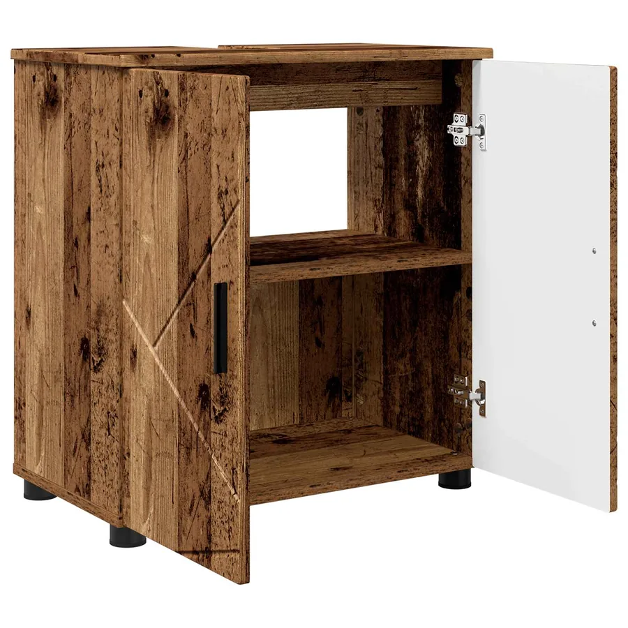 Cabinet de salle de bain avec porte Bois Ancien 61 x 35 x 64 cm - 5