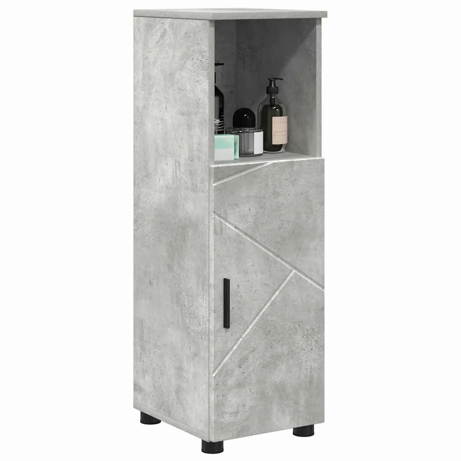 Cabinet de salle de bain avec porte Gris béton 30 x 35 x 95 cm - 3