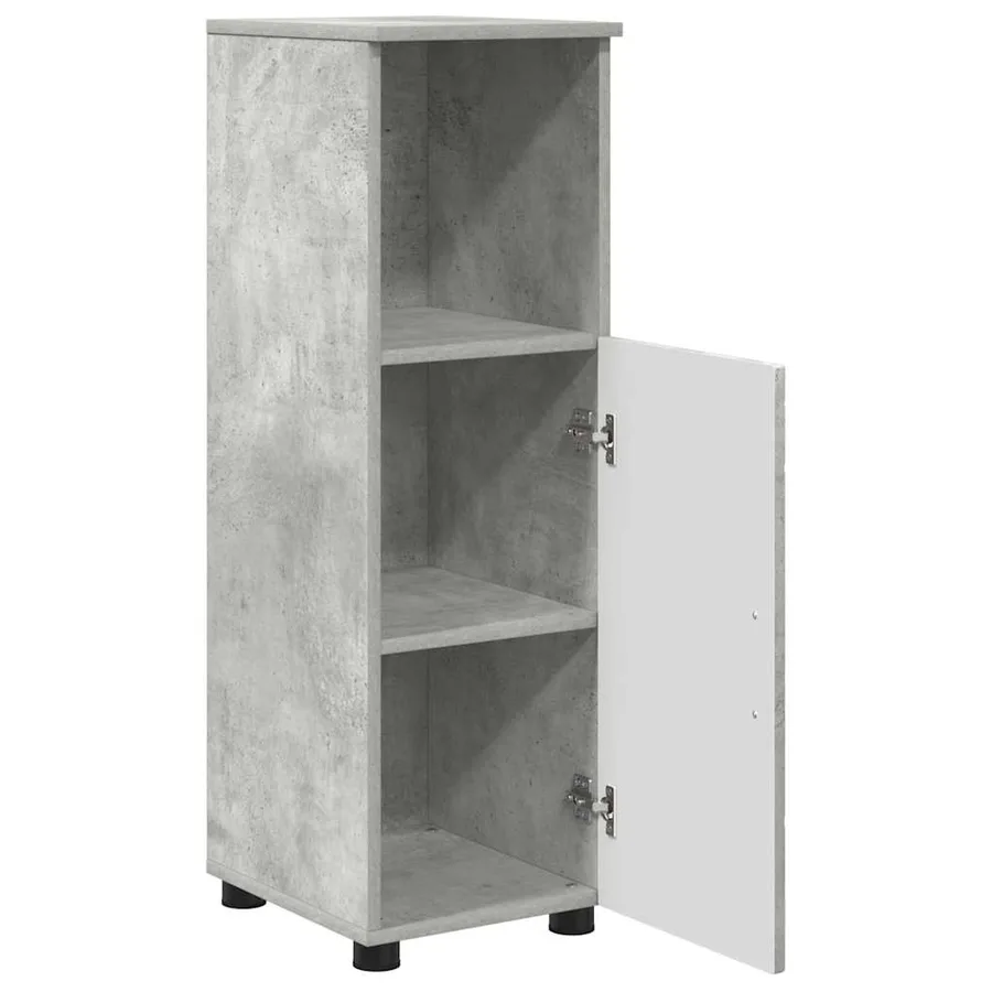 Cabinet de salle de bain avec porte Gris béton 30 x 35 x 95 cm - 5