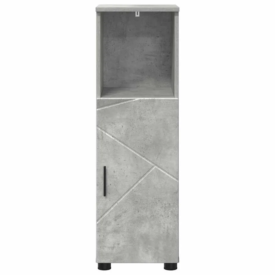 Cabinet de salle de bain avec porte Gris béton 30 x 35 x 95 cm - 6