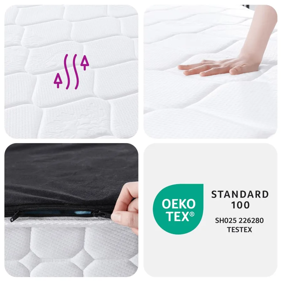 Matelas à ressorts ensachés dureté moyenne 140x190 cm - 6