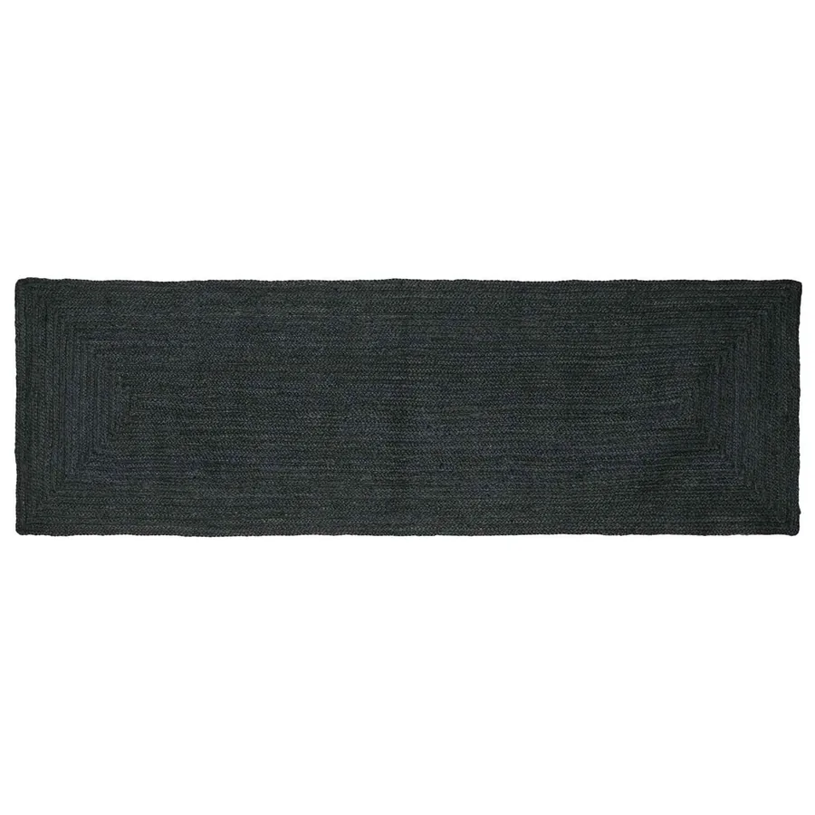 Tapis de surface Rectangulaire Gris foncé 80 x 300 cm Jute
