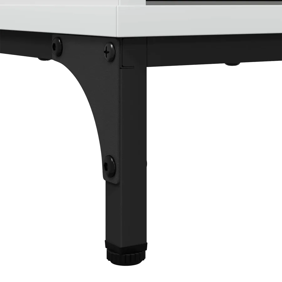 Buffet Blanc brillant 89,5 x 33 x 82 cm Bois d'ingénierie - 8