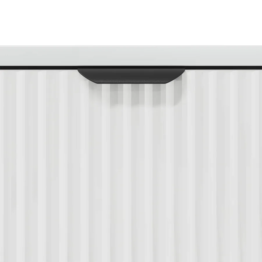 Buffet Blanc brillant 89,5 x 33 x 82 cm Bois d'ingénierie - 9