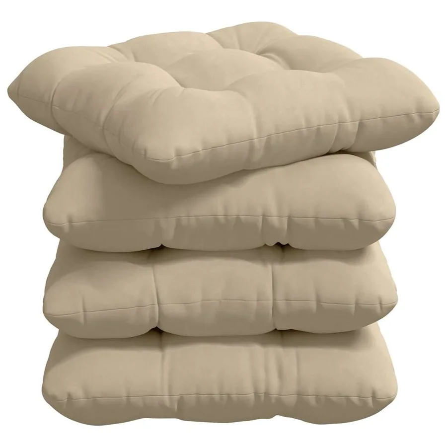 Coussins de siège 4 pcs Crème 45 x 45 cm Tissu en microfibre - 2