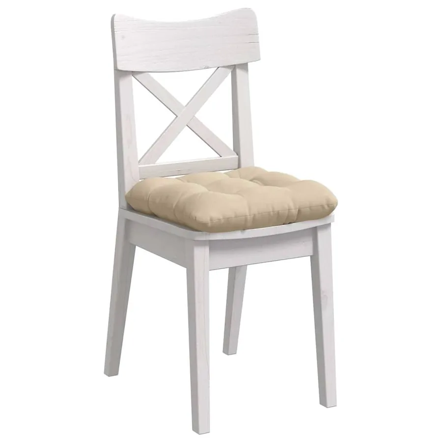 Coussins de siège 4 pcs Crème 45 x 45 cm Tissu en microfibre - 3