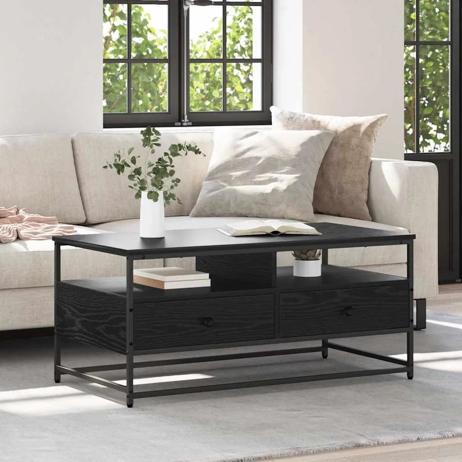Table basse Chêne noir 100 x 51 x 45 cm Bois d'ingénierie