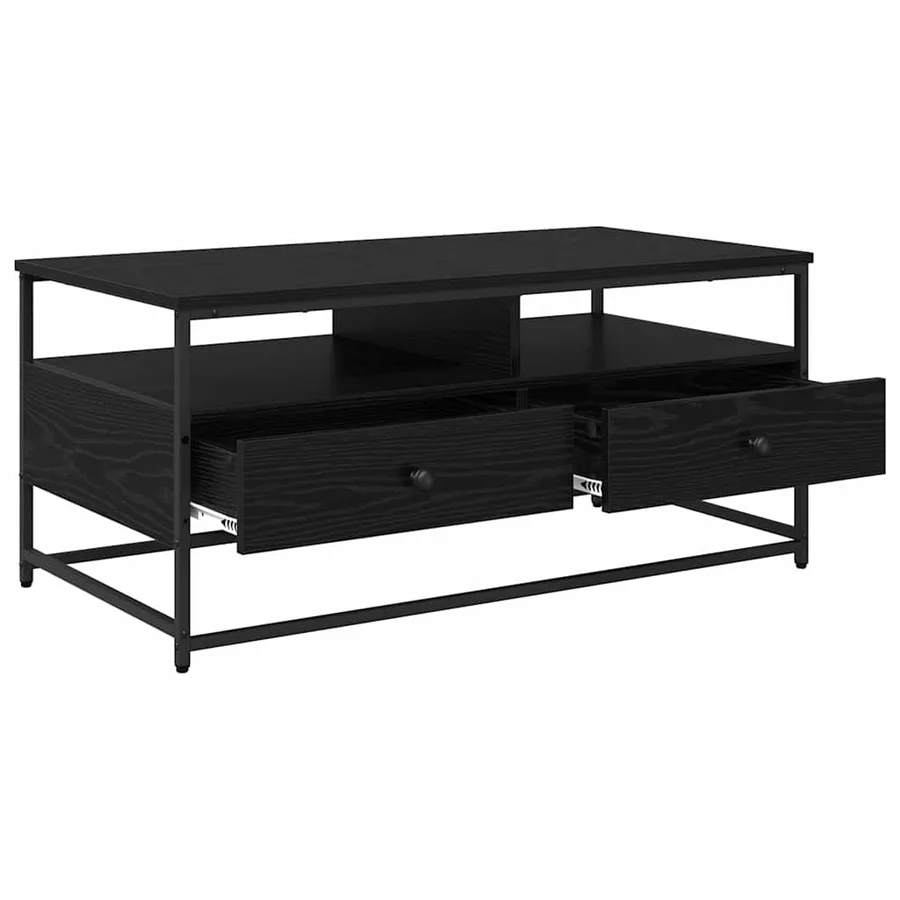 Table basse Chêne noir 100 x 51 x 45 cm Bois d'ingénierie - 5