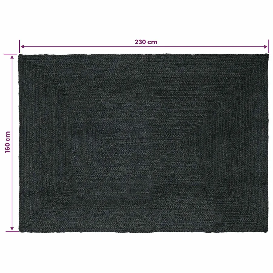 Tapis de surface Rectangulaire Gris foncé 160 x 230 cm Jute - 8