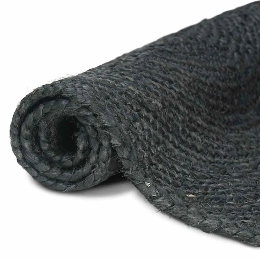 Tapis de surface Gris foncé 240 x 240 cm Jute - 3