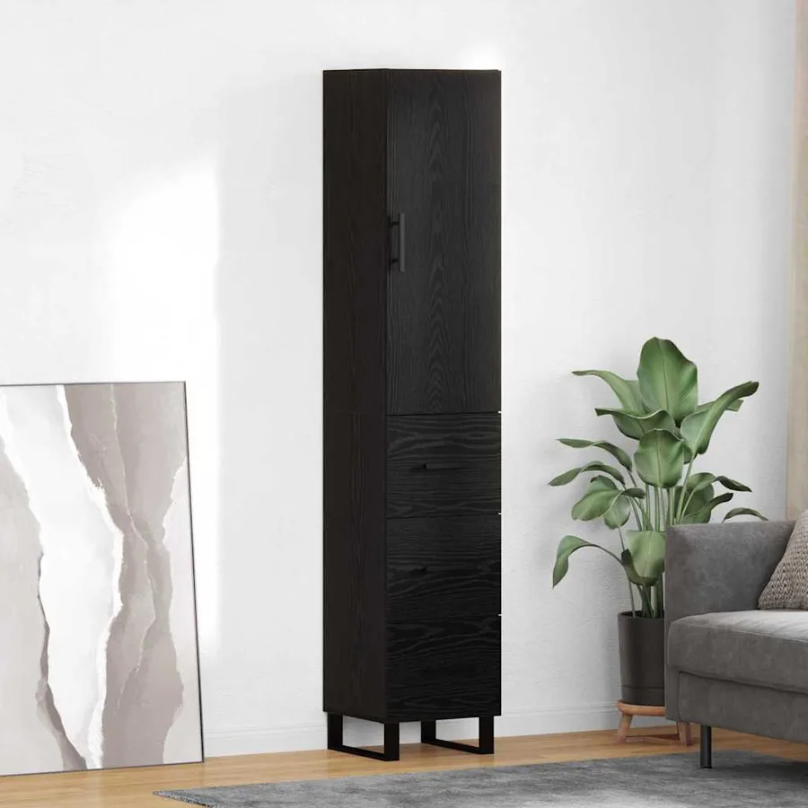 Haut Armoire Chêne noir 34,5 x 34 x 180 cm Bois d'ingénierie