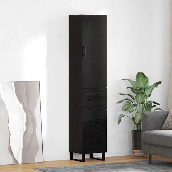 Haut Armoire Chêne noir 34,5 x 34 x 180 cm Bois d'ingénierie