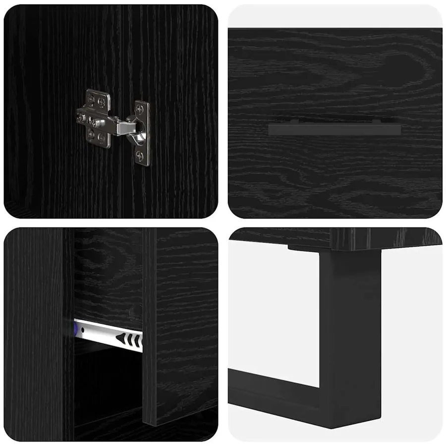 Haut Armoire Chêne noir 34,5 x 34 x 180 cm Bois d'ingénierie - 11