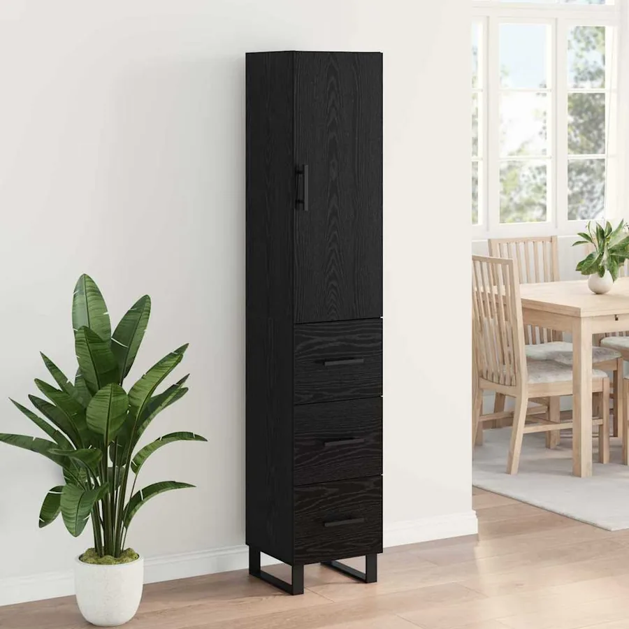 Haut Armoire Chêne noir 34,5 x 34 x 180 cm Bois d'ingénierie - 4