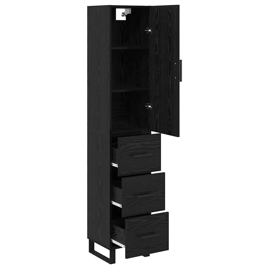 Haut Armoire Chêne noir 34,5 x 34 x 180 cm Bois d'ingénierie - 5