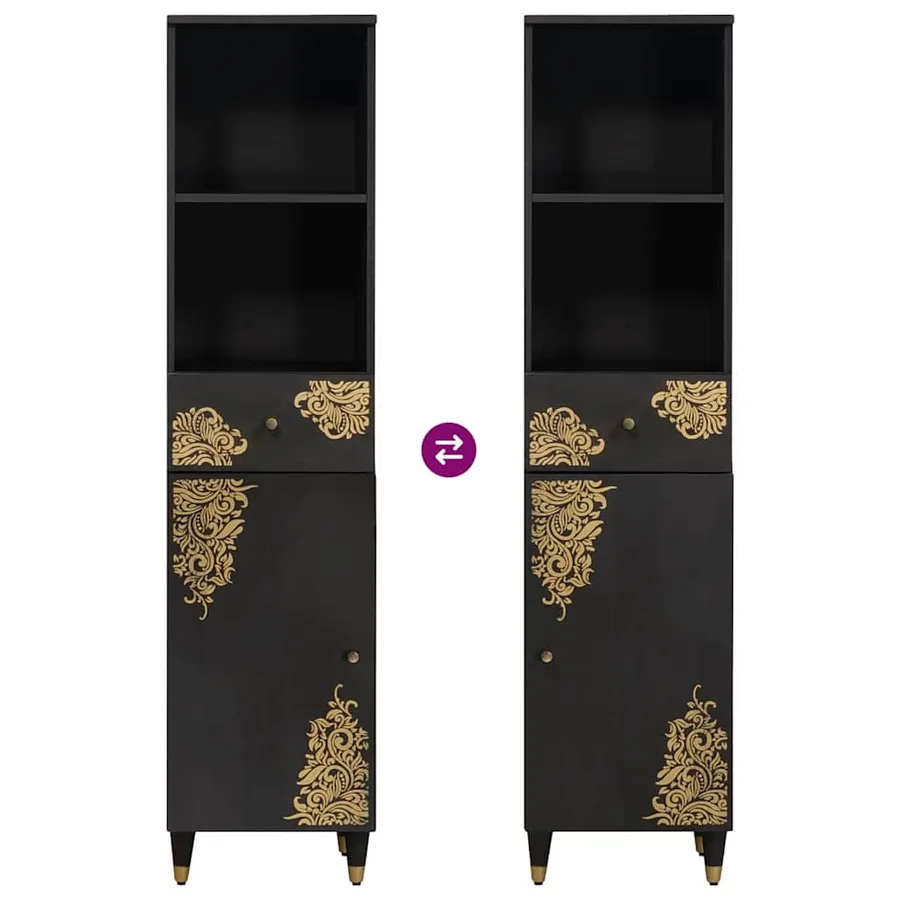 Ensemble de Meubles de Salle de Bain avec tiroir 3 pcs Noir - 14