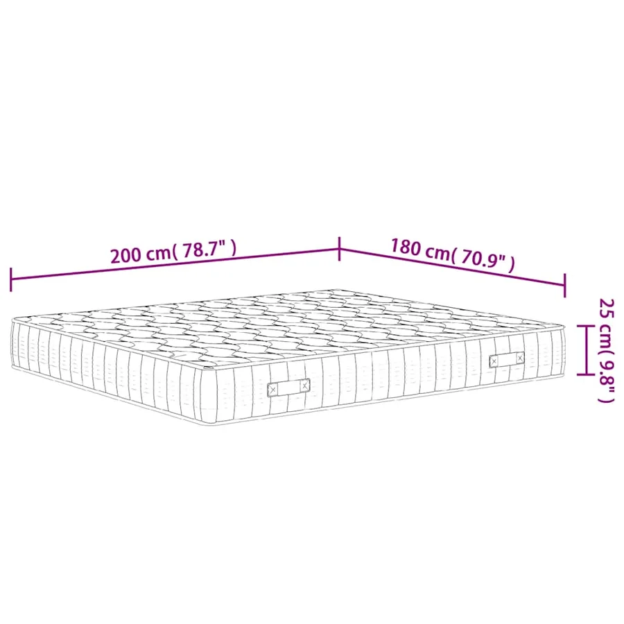 Matelas à ressorts ensachés dureté moyenne 180x200 cm - 7