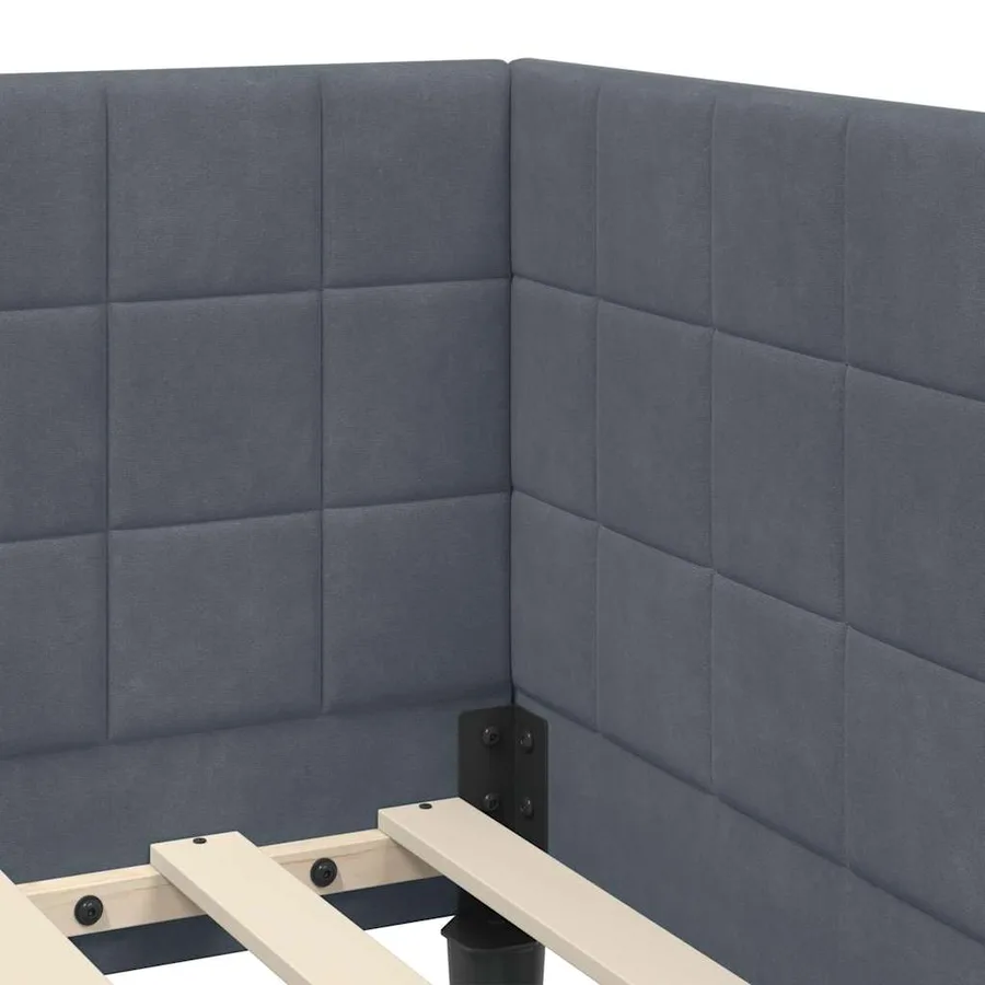 Cadre de lit d'angle avec matelas 2 pcs Gris Velours - 10
