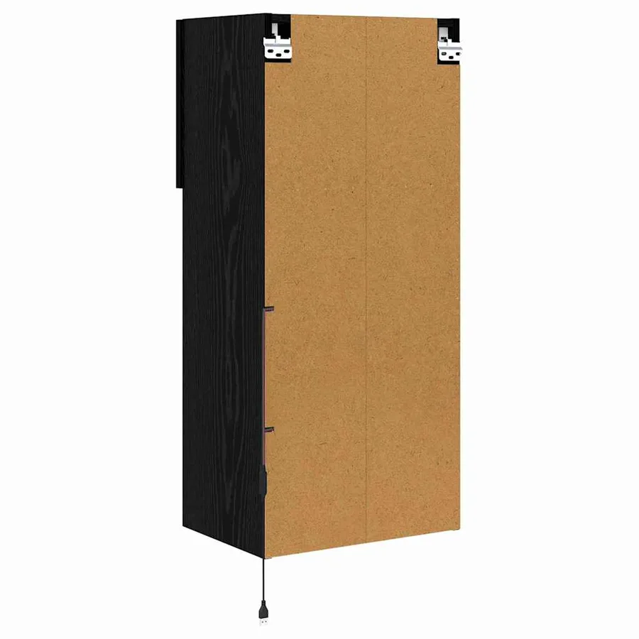 Meubles TV muraux avec LED 2 pcs Chêne noir 40,5 x 30 x 90 cm - 10