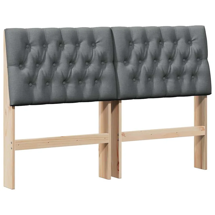 Tête de lit capitonnée Gris foncé 160 cm Pin massif - 2