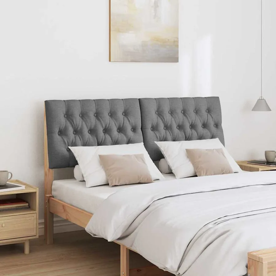 Tête de lit capitonnée Gris foncé 160 cm Pin massif - 3