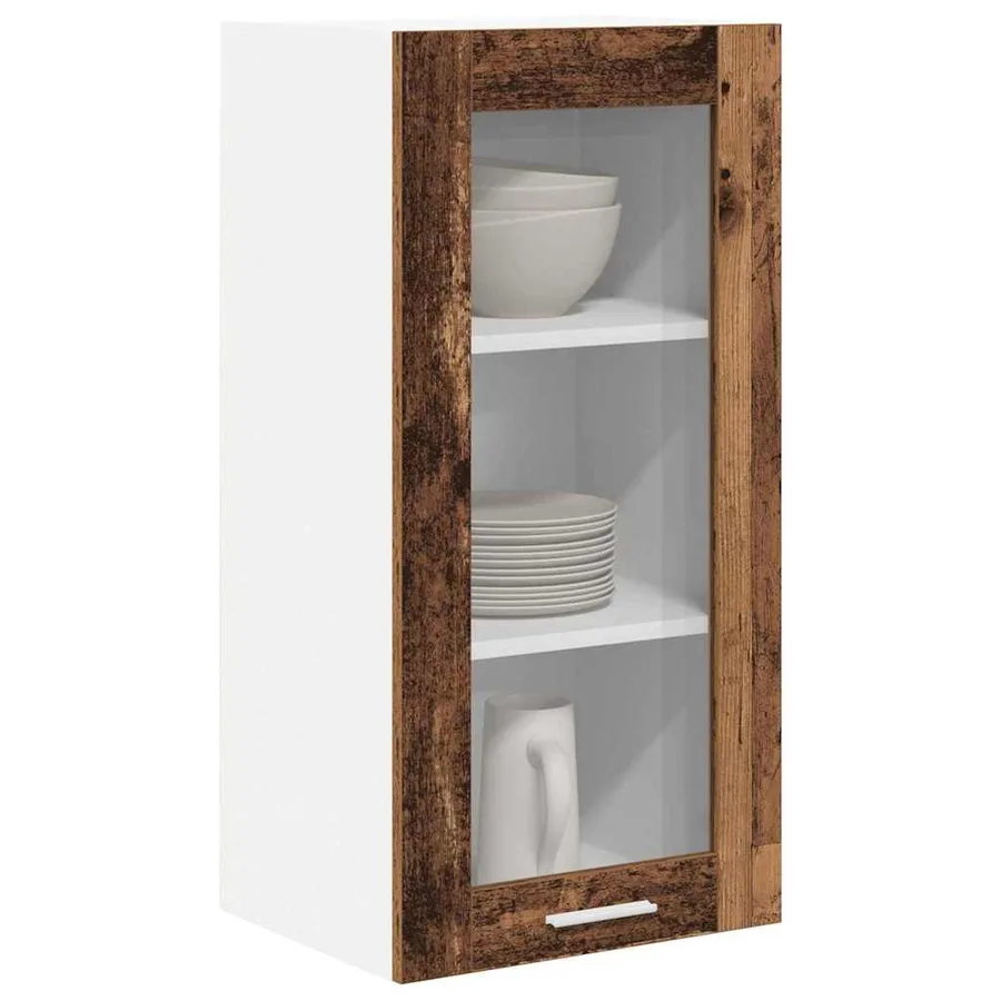 Armoire suspendue avec porte 2 pcs Bois ancien 40 x 31 x 80 cm - 3