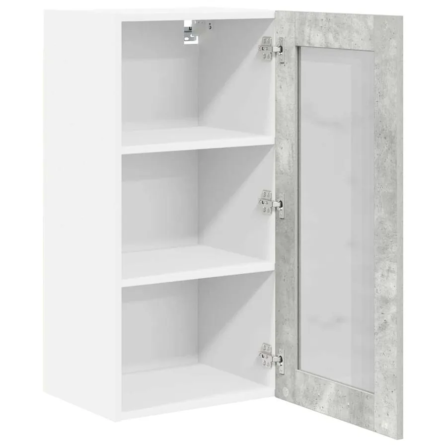 Armoire suspendue avec porte 2 pcs Gris béton 40 x 31 x 80 cm - 5