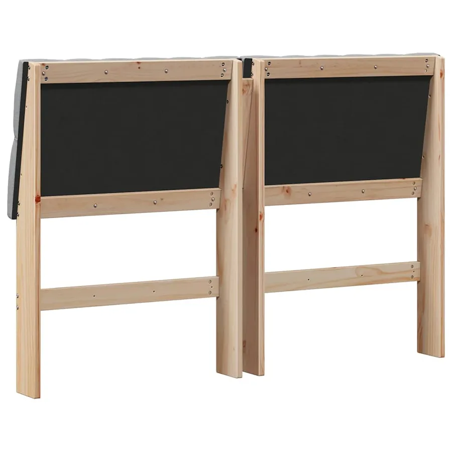Tête de lit capitonnée Gris clair 140 cm Pin massif - 6