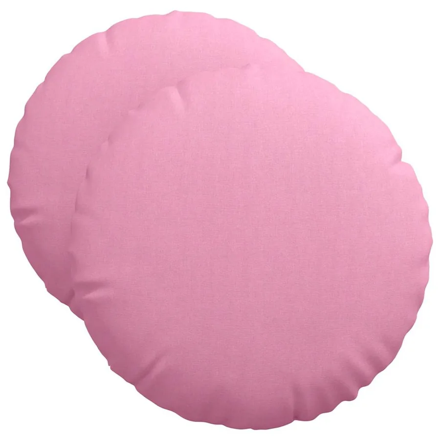 Coussins de siège 2 pcs Rose Ø50 x 19 cm tissu - 2
