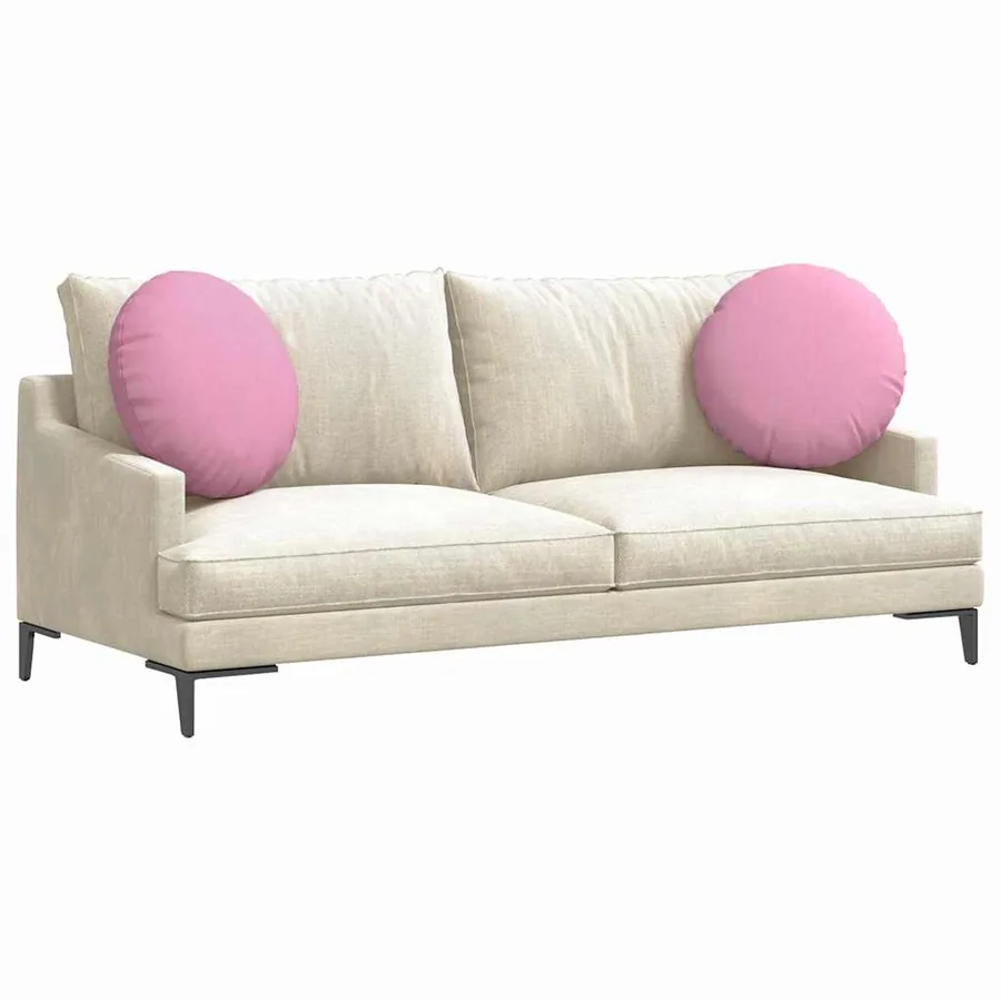 Coussins de siège 2 pcs Rose Ø50 x 19 cm tissu - 3
