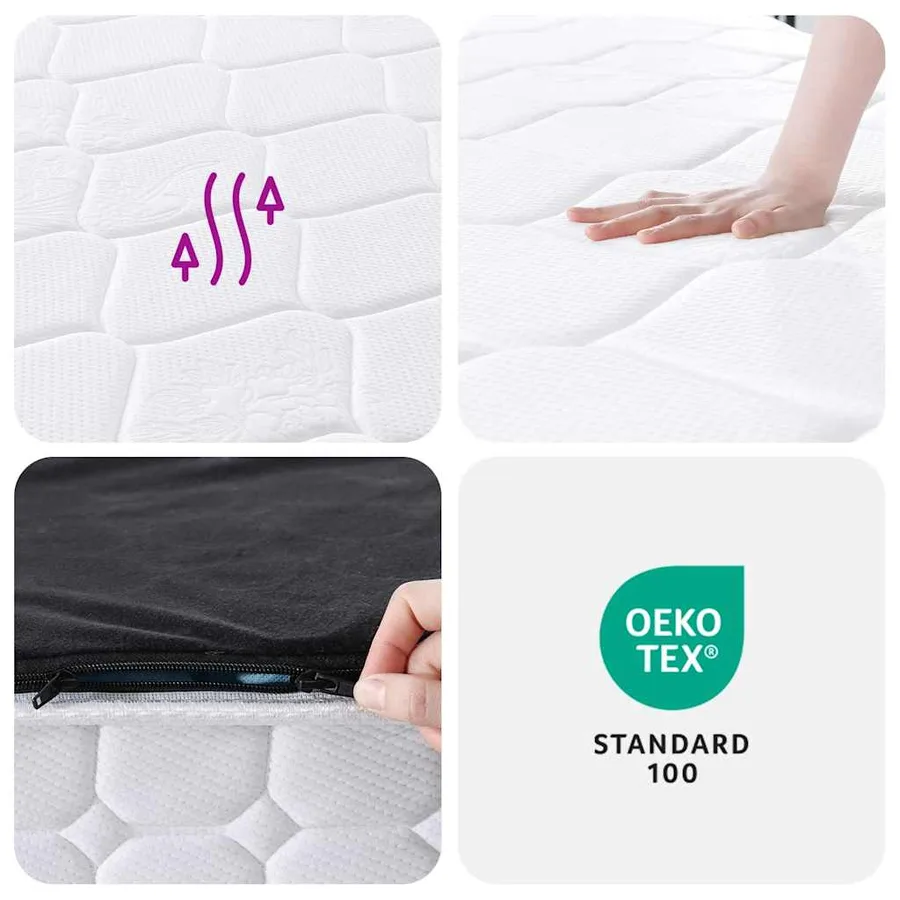Matelas à ressorts ensachés dureté moyenne 180x200 cm - 9