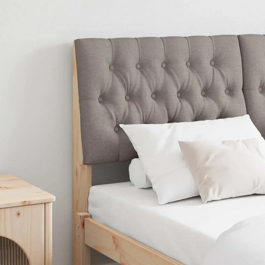 Tête de lit capitonnée Taupe 160 cm Pin massif