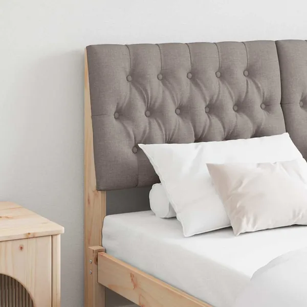 Tête de lit capitonnée Taupe 160 cm Pin massif