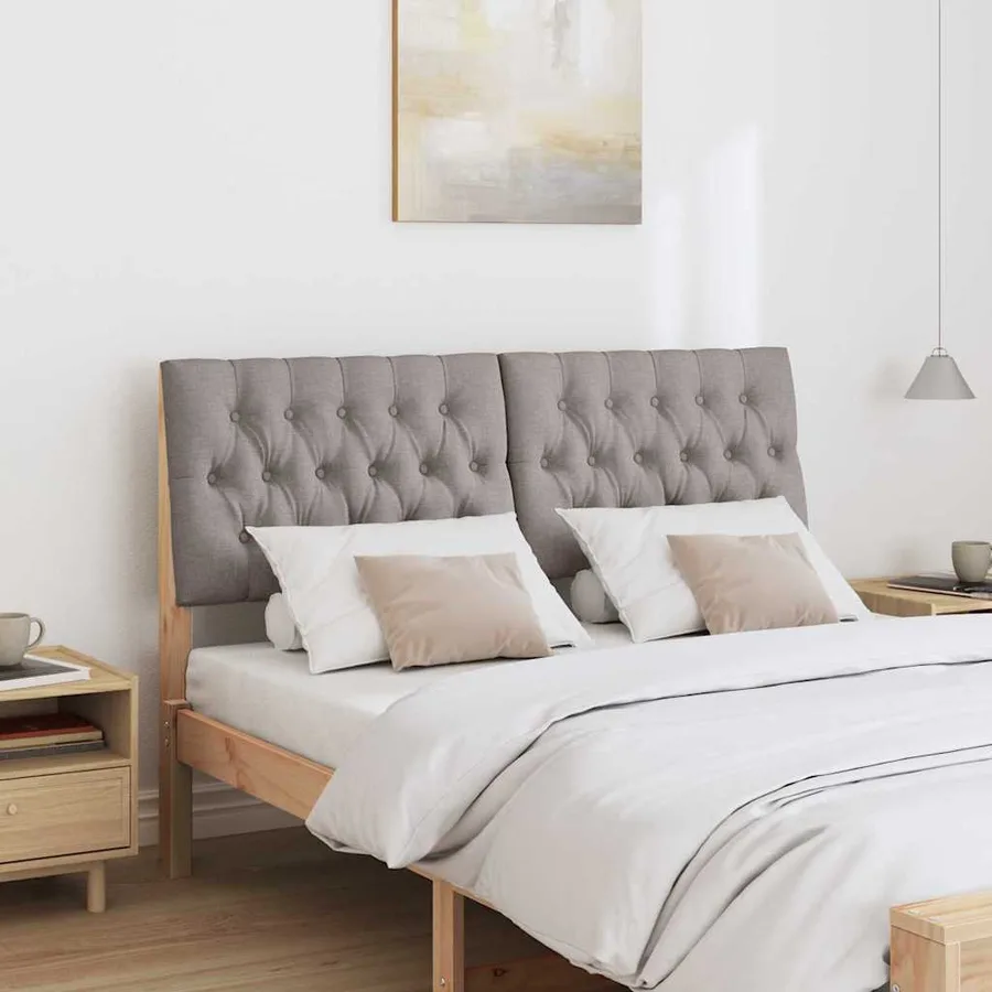 Tête de lit capitonnée Taupe 160 cm Pin massif - 3