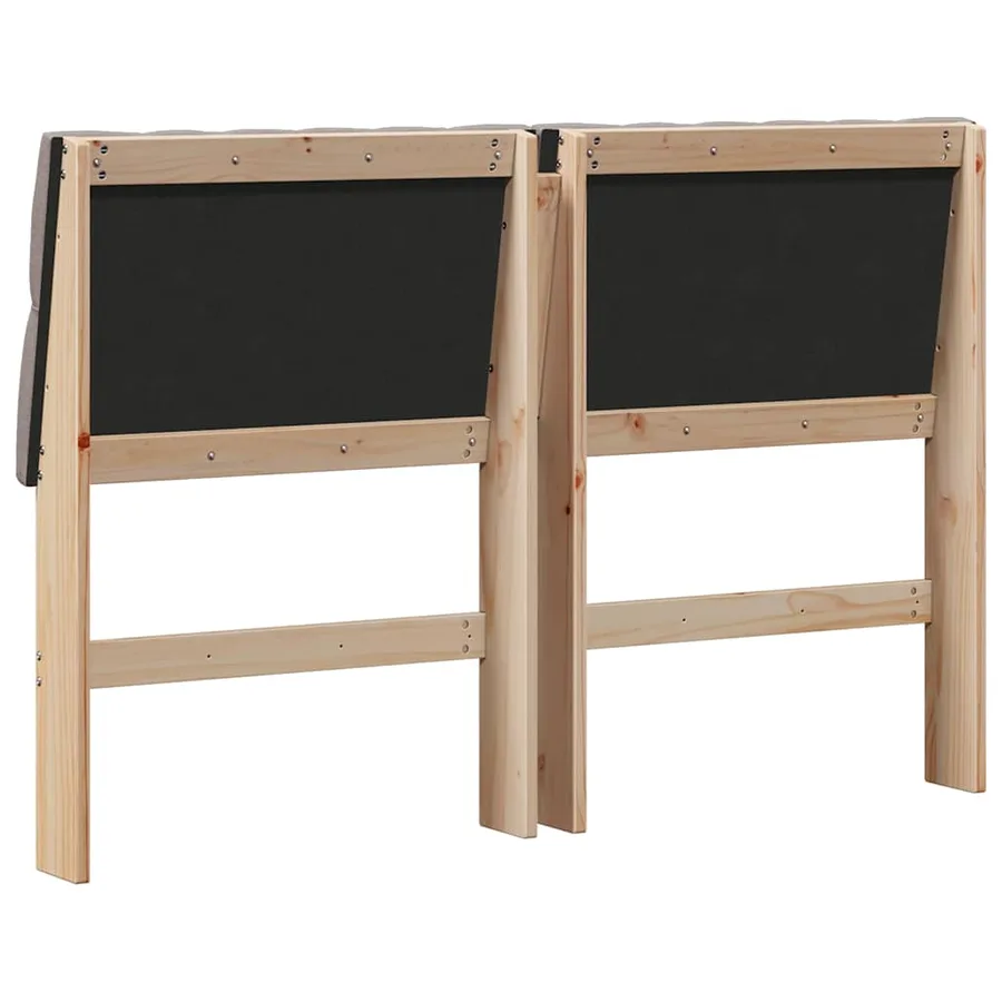 Tête de lit capitonnée Taupe 160 cm Pin massif - 6