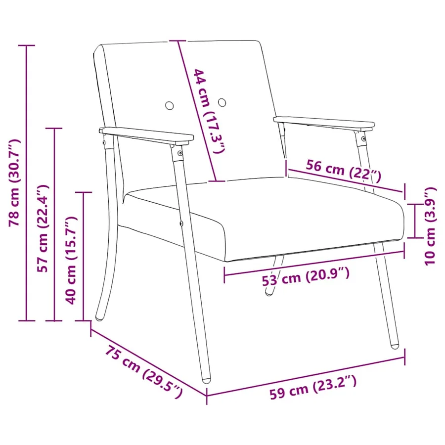 fauteuil Crème tissu - 8