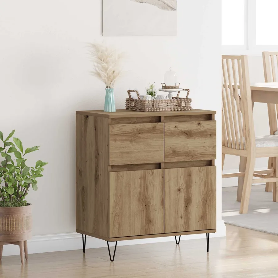 Buffet Chêne artisanal 60 x 35 x 70 cm Bois d'ingénierie et fer